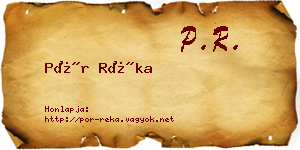 Pór Réka névjegykártya